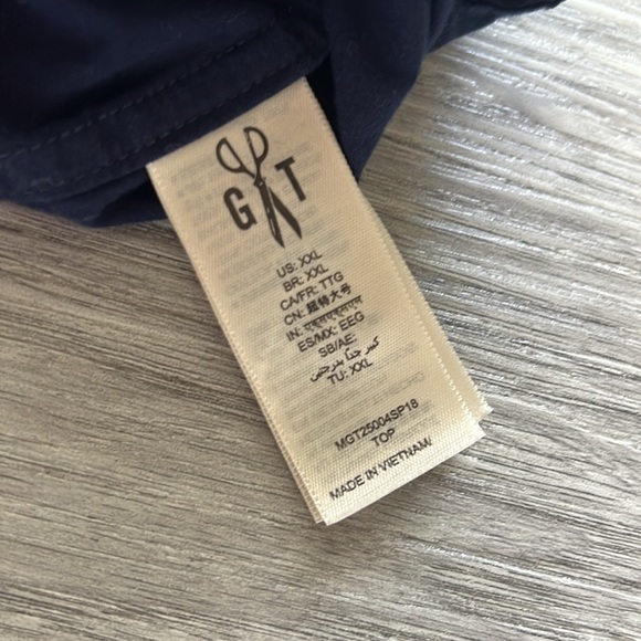 GOODTHREADS Navy Anchor Button Up Slim Style Size XXL - Picture 3 of 5